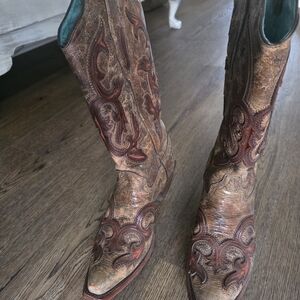 Corral  Patterned Leather Western Boots
